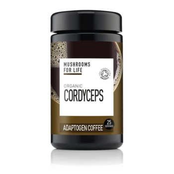 Organic Cordyceps Adaptogen Coffee Pure Grade Extract 75 grame (25 portii), MushroomsForLife