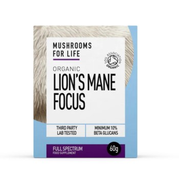 Organic Lions Mane Focus 1000 mg Full Spectrum Powder (60 grame), MushroomsForLife