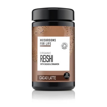 Organic Reishi Cacao Latte 1000 mg Pure Grade Extract 140 grame (20 portii), MushroomsForLife