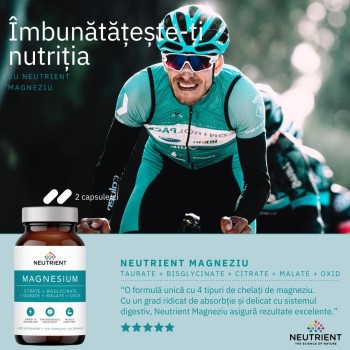 Magneziu (taurat, bisglicinat, citrat, malat, oxid)(120 capsule), Neutrient