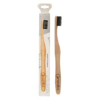 Periuta de dinti din bambus pentru adulti, gri, Nordics Periuta de dinti din bambus pentru adulti, gri, Nordics