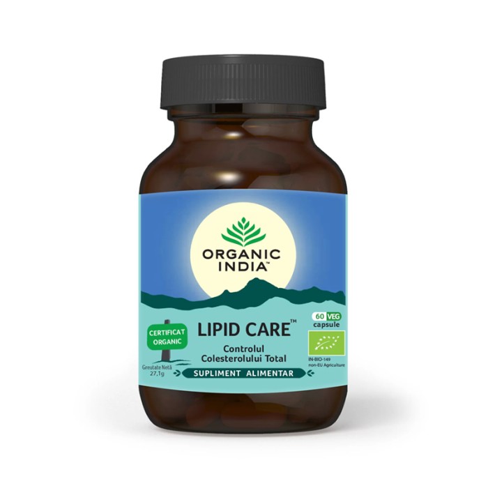 Lipid Care - controlul colesterolului total (60 capsule), Organic India Lipid Care - controlul colesterolului total (60 capsule), Organic India