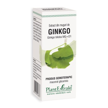 Extract din muguri de ginkgo - Ginkgo Biloba MG=D1 (50 ml), Plantextrakt Extract din muguri de ginkgo - Ginkgo Biloba MG=D1 (50 ml), Plantextrakt
