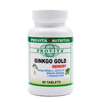 Ginkgo biloba Gold Memory 60 mg (60 tablete), Provita Nutrition Ginkgo biloba Gold Memory 60 mg (60 tablete), Provita Nutrition