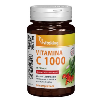 Vitamina C 1000 mg cu absorbtie indelungata (60 comprimate), Vitaking Vitamina C 1000 mg cu absorbtie indelungata (60 comprimate), Vitaking