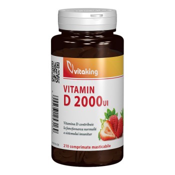 Vitamina D 2000 UI masticabila (210 comprimate), Vitaking Vitamina D 2000 UI masticabila (210 comprimate), Vitaking