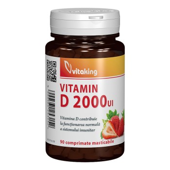 Vitamina D 2000 UI masticabila (90 comprimate), Vitaking Vitamina D 2000 UI masticabila (90 comprimate), Vitaking